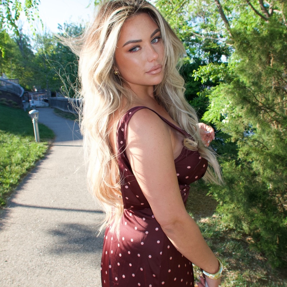 Sasha Therese Cici Maxi Dress Polka Dot - Burgundy